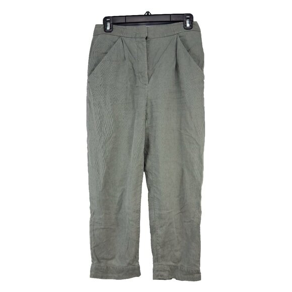 WILFRED ARITZIA Allant Linen Blend Green Pants Size 2 - Picture 1 of 8